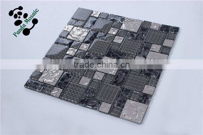 SMJ07 Interior wall mosaic Decorate artist mosaic Laminated glass tile mosaic