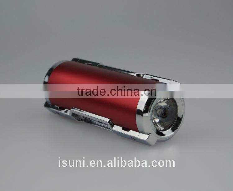 Newest fashion design new battery loud speaker 5000 mah power bank with torch light