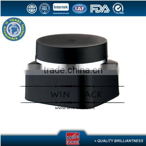 square plastic cream bottle wth round cap and shiny rim