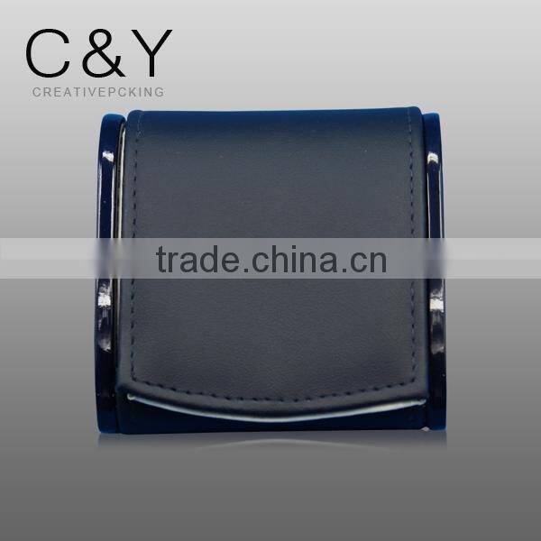 Wooden Base PU Leather Lid Jewelry Box Ring Box