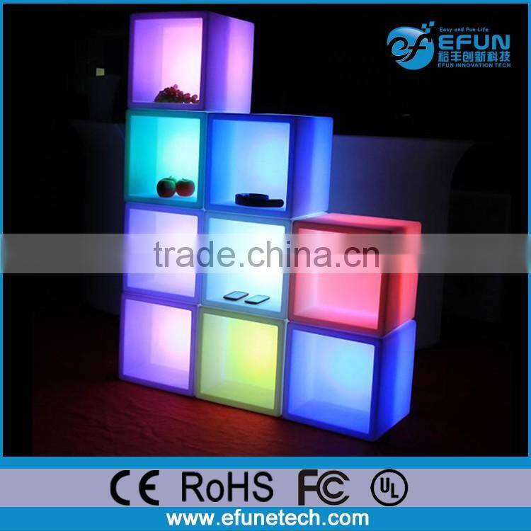 bar/nightclub furniture wireless control rgb color led glow decorative cube shelf