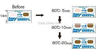 Industrial Dishwasher temperature sensor label/Time and temperature indicator/Made in Japan