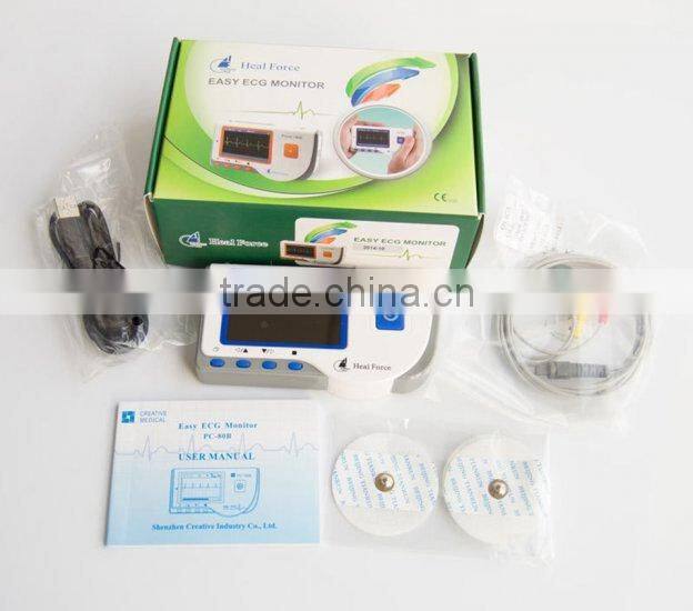 PC-80B Handheld Color Screen ECG EKG Portable Heart Monitor
