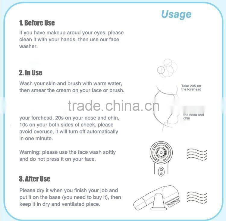 Home using waterproof sonic vibrating deep clearnsing rotating facial brush