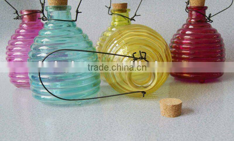 beautiful colored glass wasp catcher