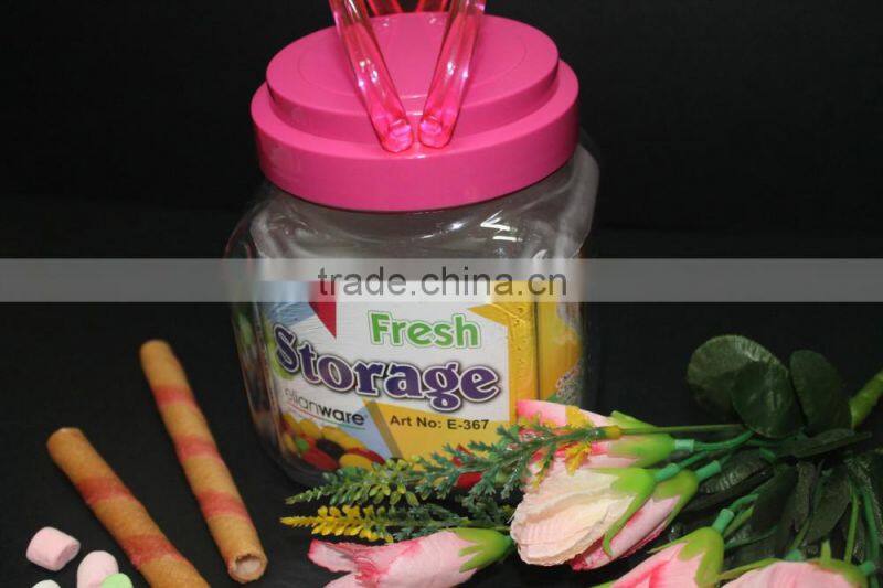 Square Plastic Fresh Food Storage Container 1.2L for pasta, coffee, tea, crackers and candy