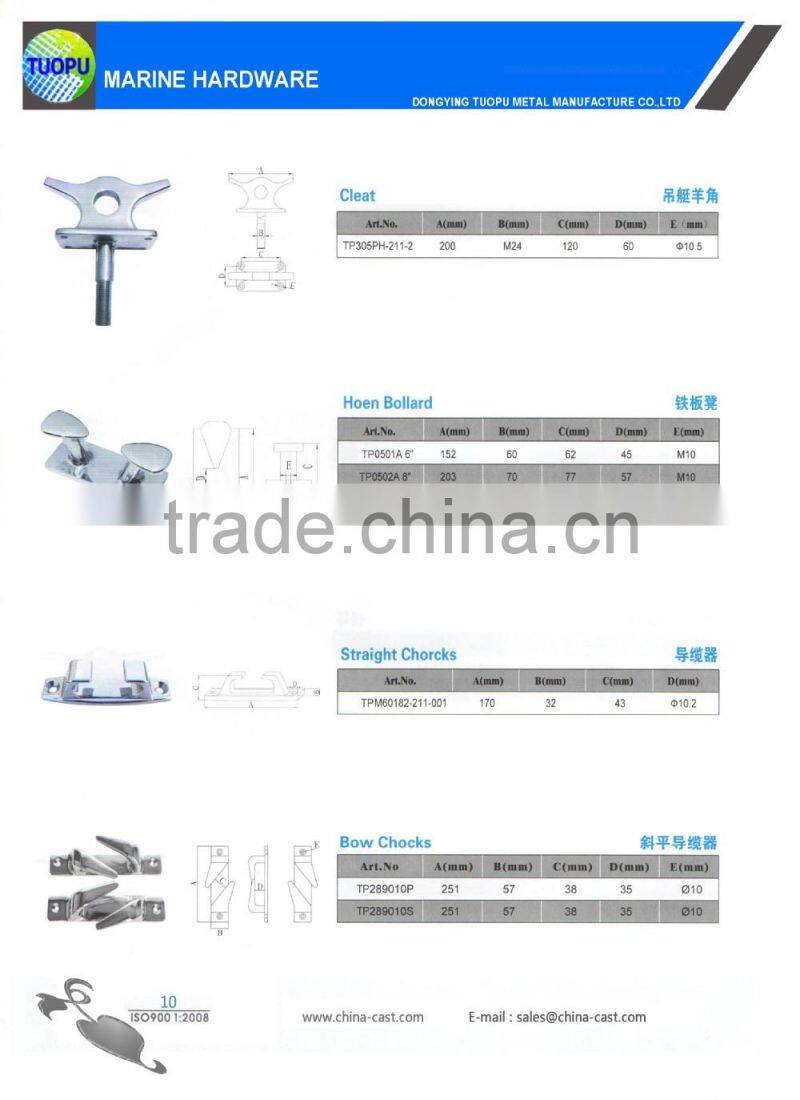 Tuopu marine anchor chock 316 stainless steel anchor chocks with double pulleys