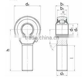 Heavy duty rod ends with integral self-aligning bearing, Male thread