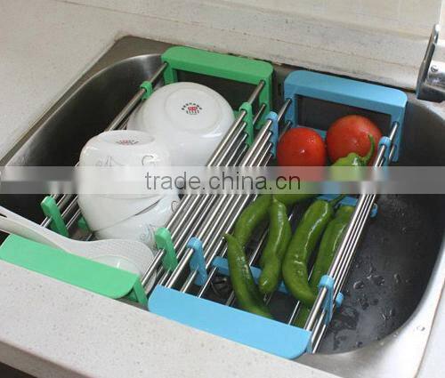 Kitchen stainless steel sink vegetable storage Strainer Drain Basket