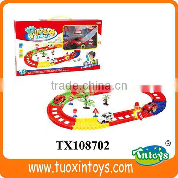 plastic road set toy cars, model train track, slot car racing sets