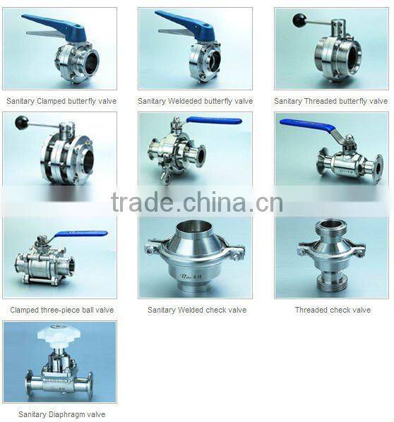 SS 304 three piece sanitary ball valve
