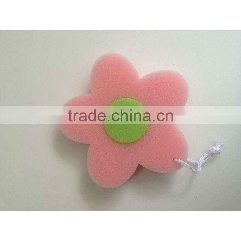 soft heart shaped foam bath sponge