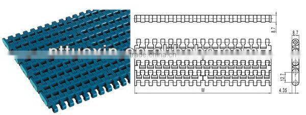 Flush Grid 500,conveyor modular belts for packing machinery