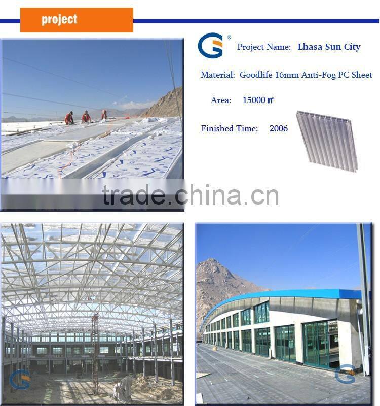 Best quality pc transparent roofing sheet for construction of building
