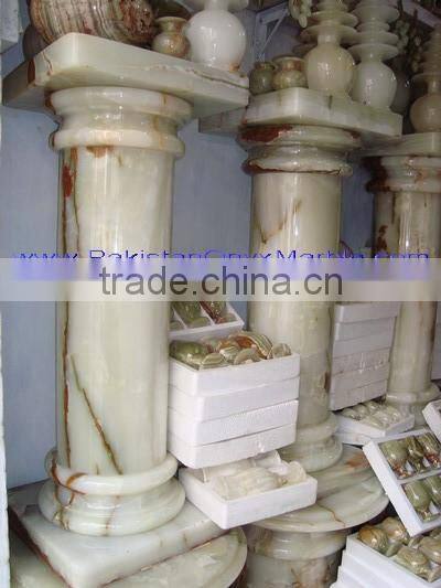 NATURAL LIGHT GREEN ONYX PEDESTALS
