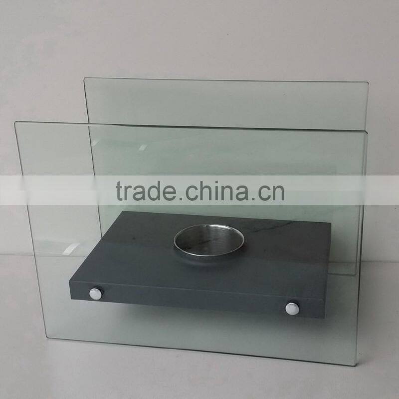 portable alcohol fireplace with crushed glass ,tempered glass screen fireplace