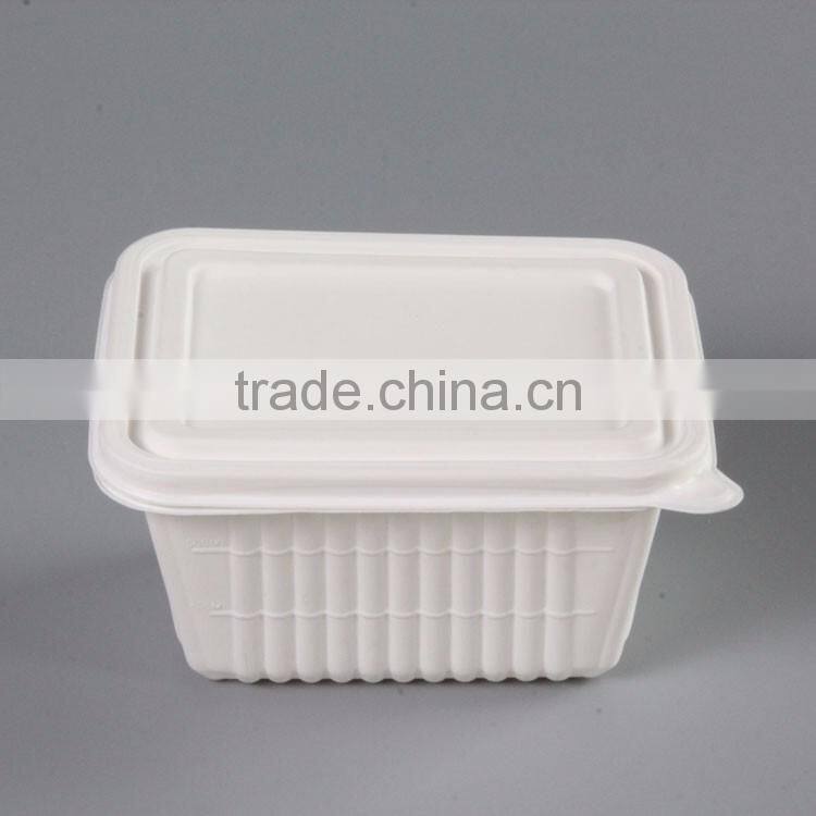 Biodegradable eco-friendly corn starch boxes customized design 1000ml
