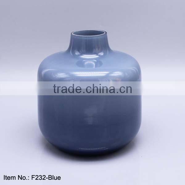 Mouthblown Glass Flower Vase, Narrow Mouth Vase