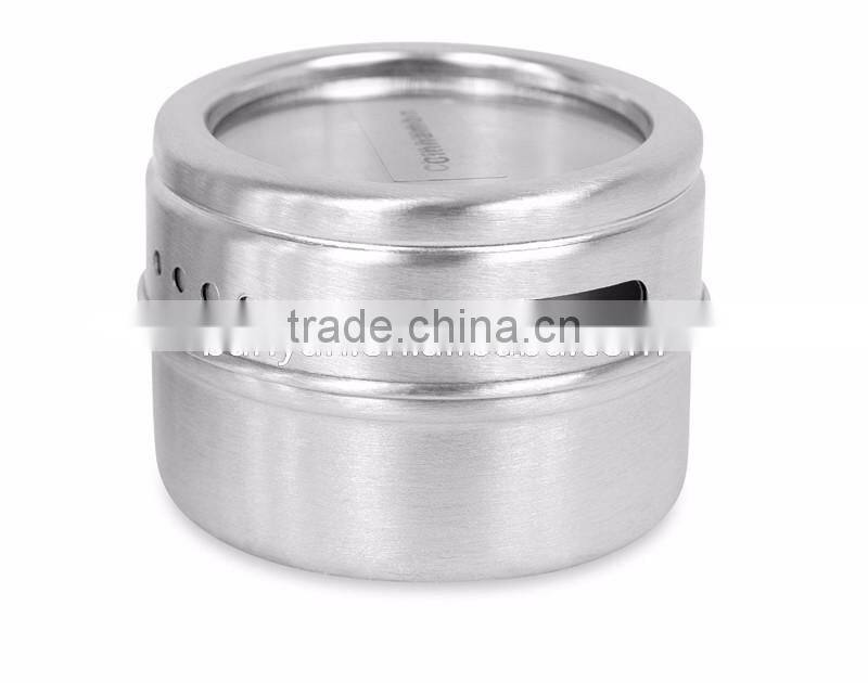 4 Pcs Stainless Steel Salt and Pepper Cruet Condiment Holder Magnetic Spice Set