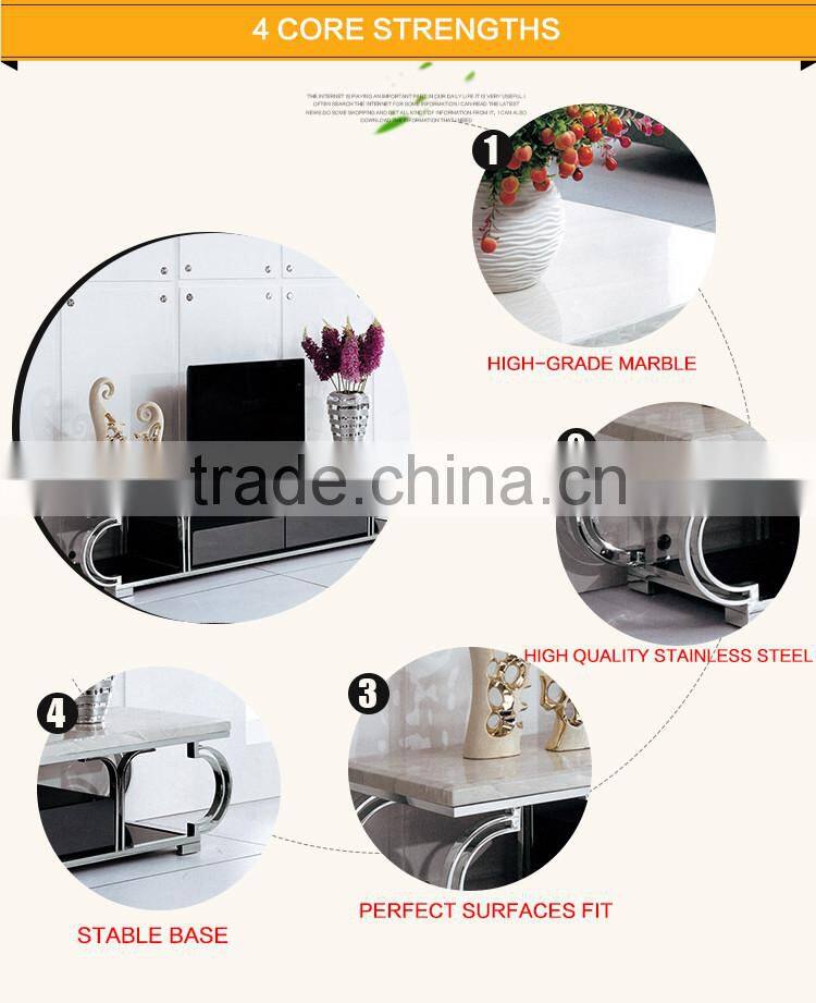 E144 New Design Low Price Marble Top LCD LED TV Stand Design Furniture
