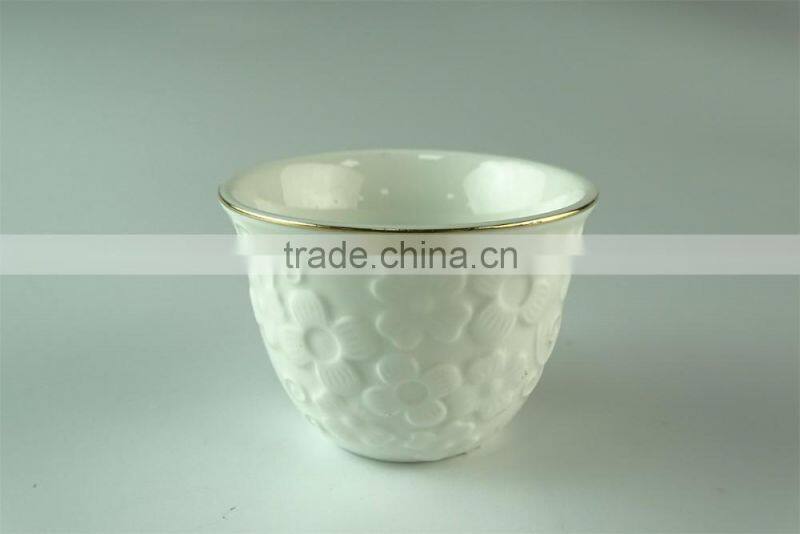 stocked White ceramic tea cup sets, 6 pcs/set,with color box paking.