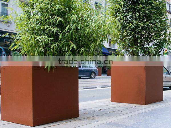 FO-9C04 square type cheap corten steel planter for garden decor