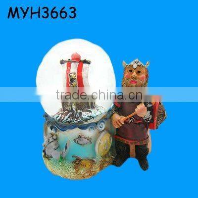 polyresin viking and viking ship model