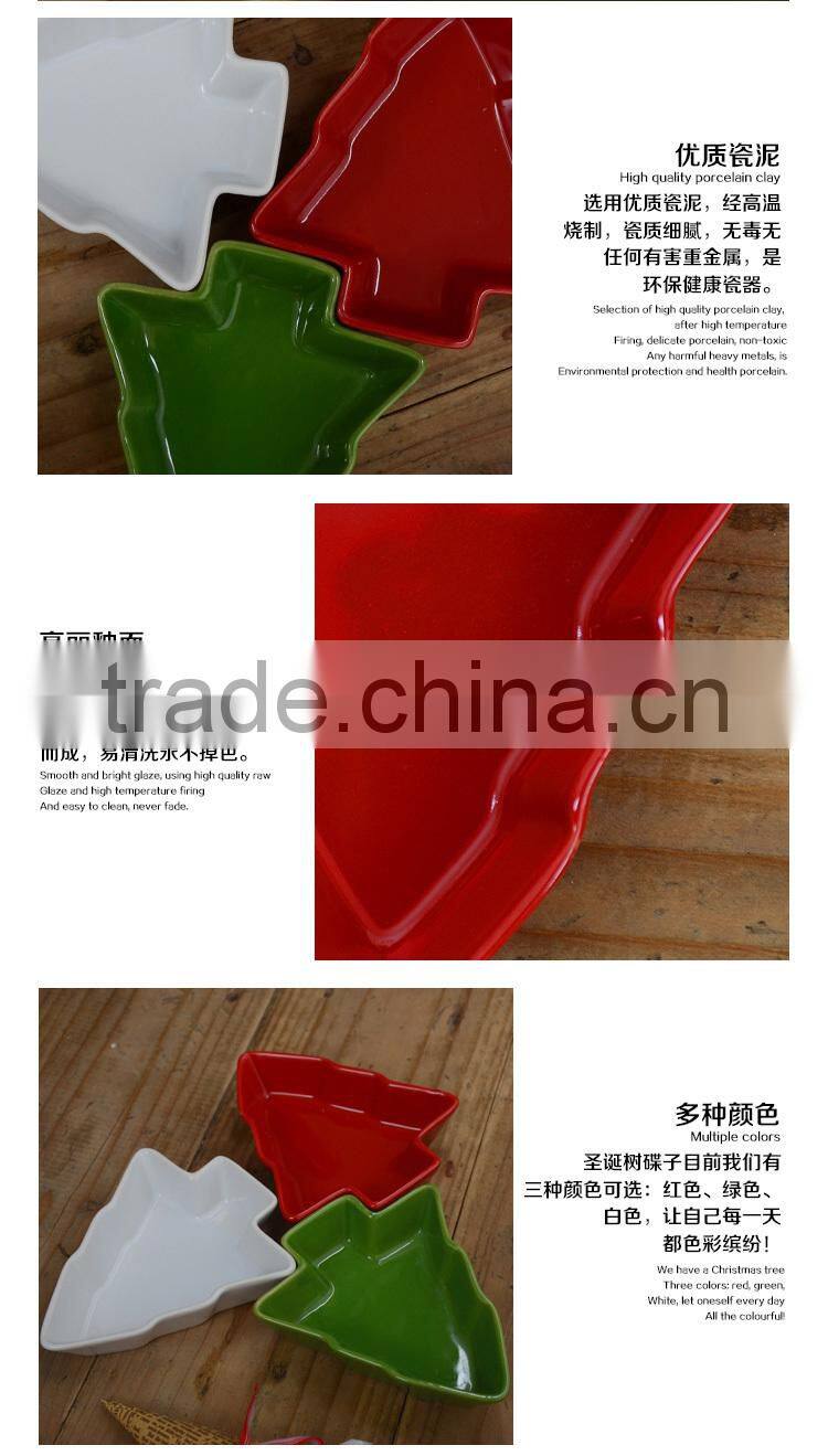 Foreign trade Christmas tree small ceramic dish ,sauce dish creative dish snack dish