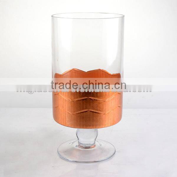 Hot Sailing Cooper Glass Hurricane and pillar Candle Holder