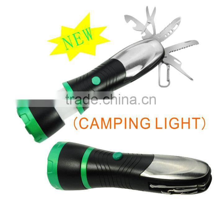 Emergency multi tool with high power camping light