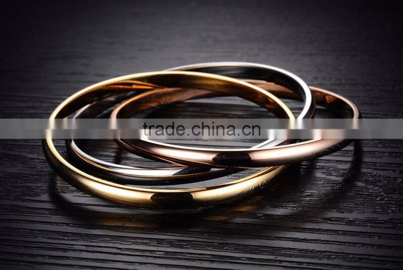 Wholesale Special Three Circle Jewelry Gift Bracelet Stainless Steel Bangle