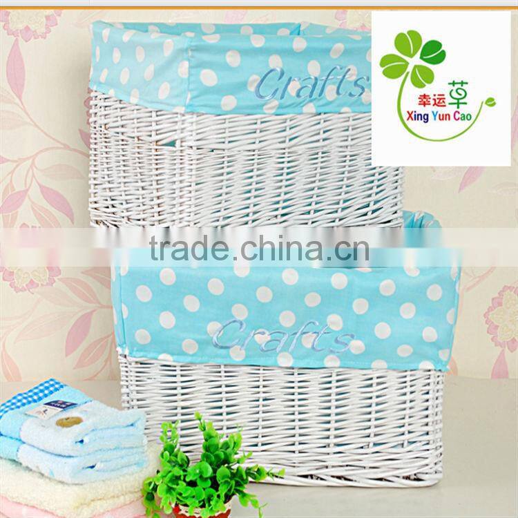 hot sale white wicker home storage basket willow garden product
