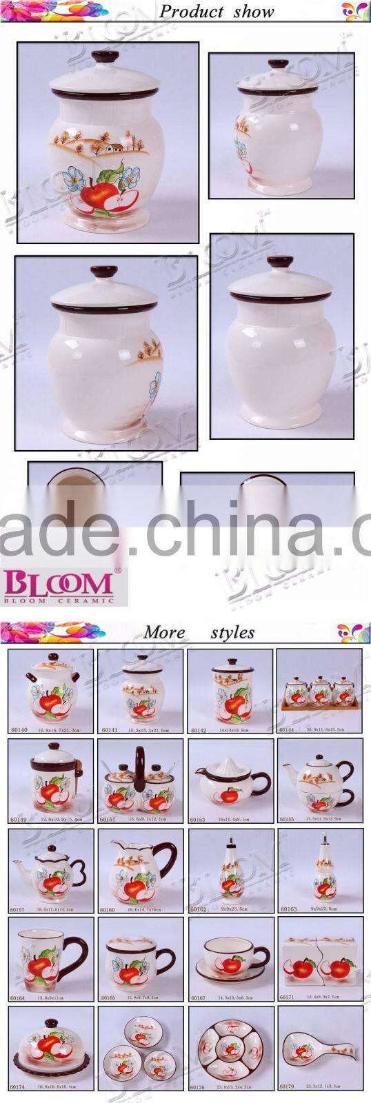 Factory direct sale ceramic decal desgin sugar pot