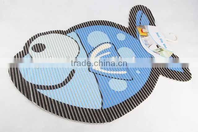 Cartoon fish shaped printed EVA anti slip bathroom mat
