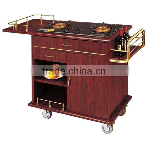 Flamble cart catering carts for hotel restaurant