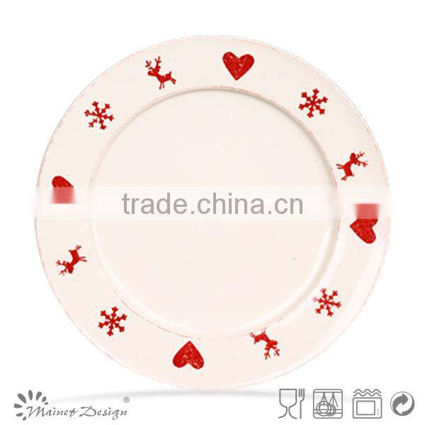Love Elk plate snowflake design