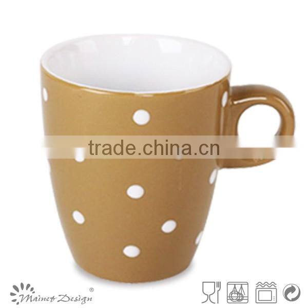 10oz stoneware two-tone dot design mug