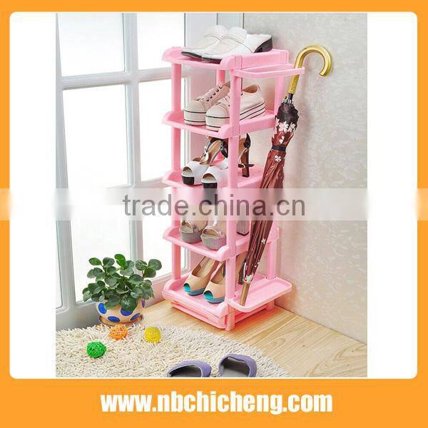 New Design Plastic Fashion Shoe Rack With Umbrella Rack