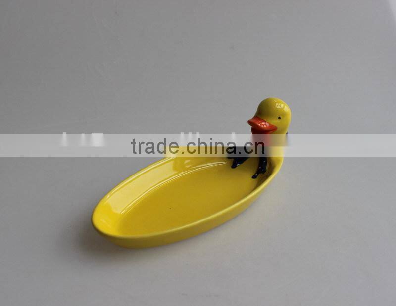 hand painting French ceramics cute duck plates