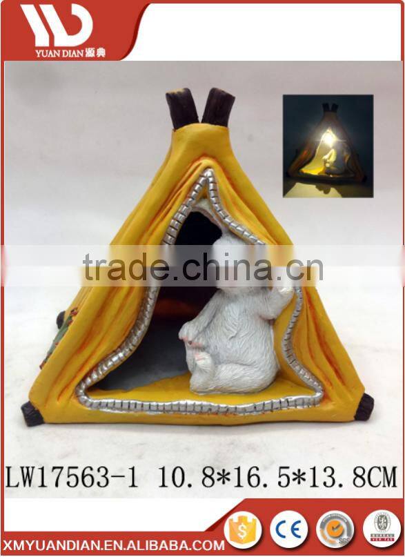 Solar Light Outdoor Wall Pure White Rabbit in Tent Outdoor Light with Solar Source