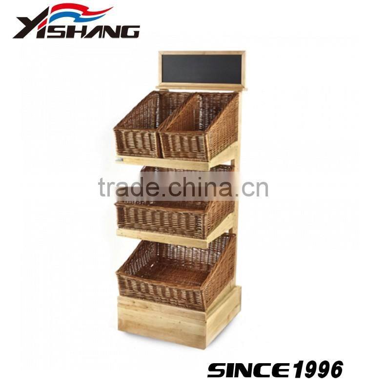 Custom 3 tiers wooden floor standing store candy display