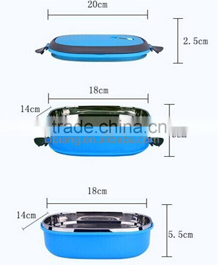 Wholesale three-layer stainless steel lunch box and practical messtin in three color