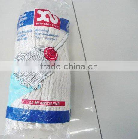 cotton/microfiber mop head with plastic socket