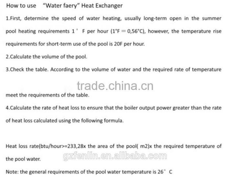 stainless steel swimming pool shell tube heat exchanger