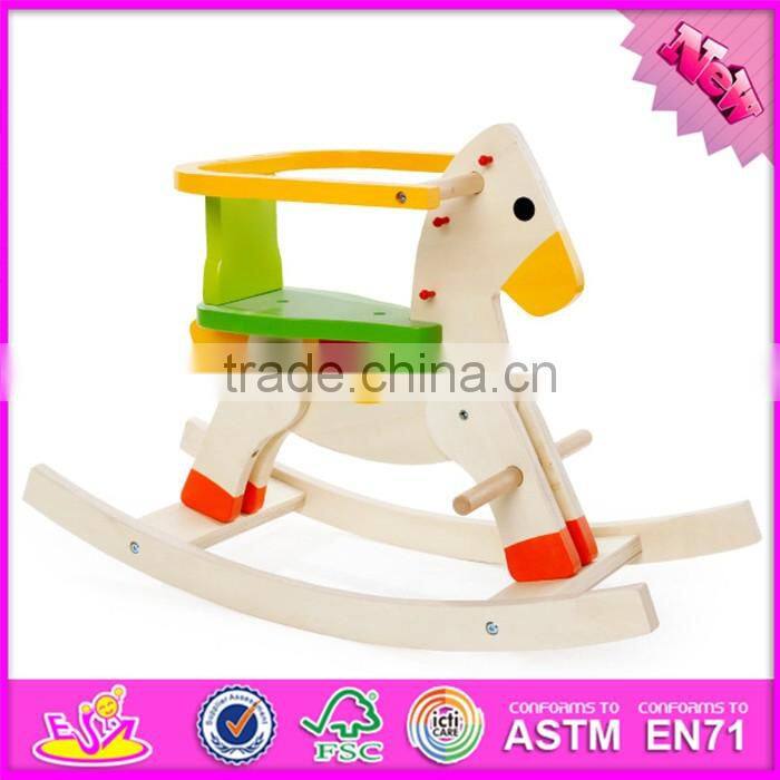 2017 new design children funny wooden ride on horse toy W16D108