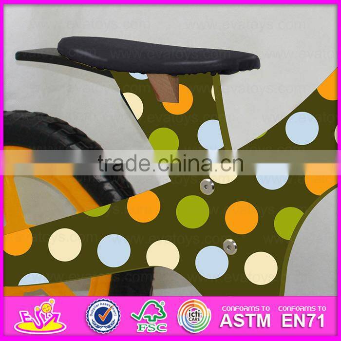 Preschool Balance push wooden children bicycle,Wooden Balance Bike for children,Brightly colored wooden children bicycle W16C117