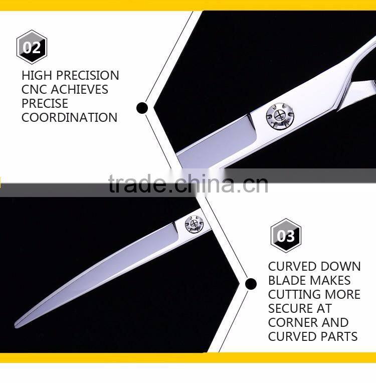 professional style downward curved pet grooming scissor kit
