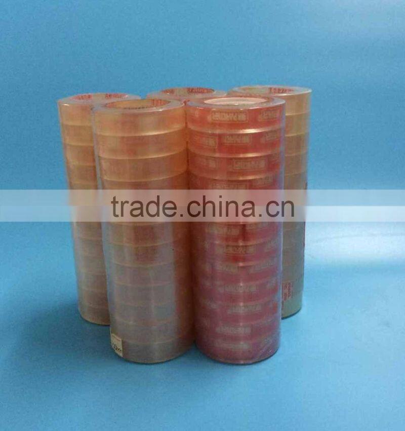 super quality Yellowish Stationary official adhesive tape with 1'' plastic core