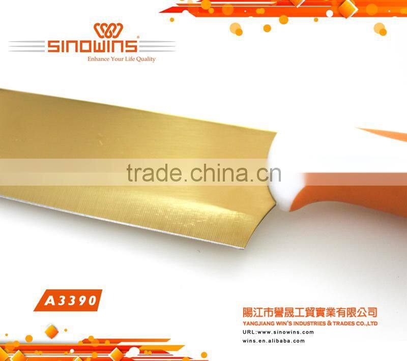 A3390 New Design 5pcs Colorful Titanium Blade 5pcs Stainless Steel Knife Set