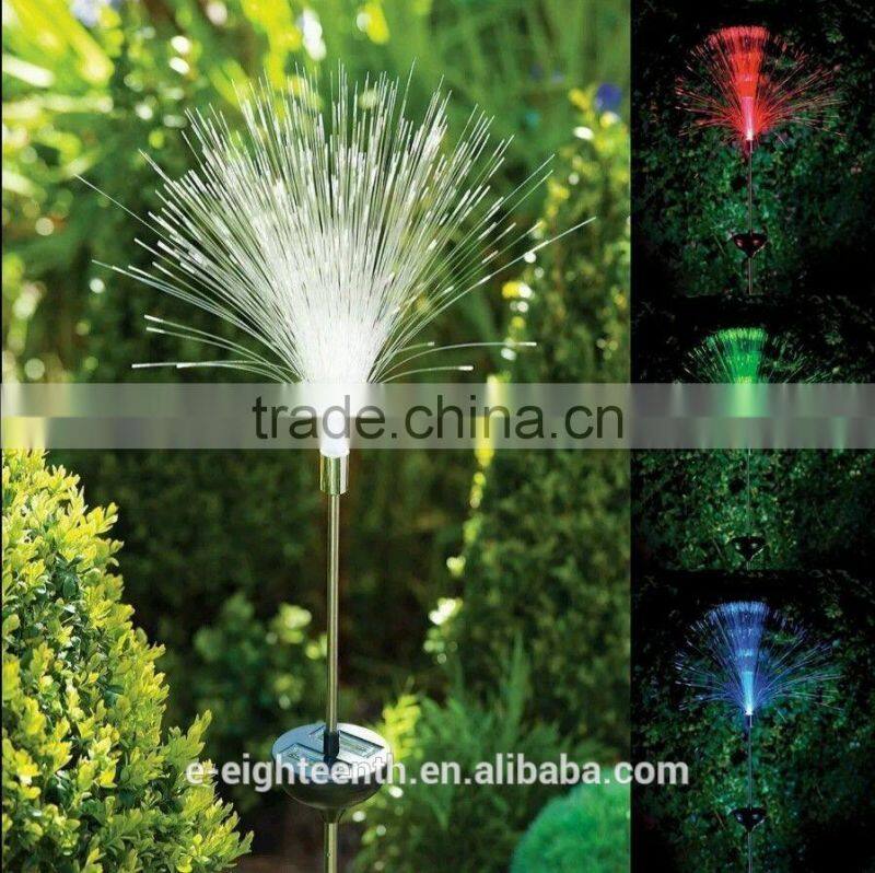 Solar Power Color-Changing fibre optic LED Yard Lawn Light Outdoor Spotlight Garden Lamp